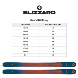 Blizzard Men's Zero G 105 Backcountry Touring Lightweight Ski, Blue/Orange, 172 cm