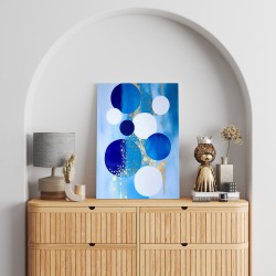 Modern Abstract Printable, Printable Wall Art, Indigo and Honeycomb, Minimalistic Shapes, Contemporary