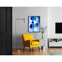 Modern Abstract Printable, Printable Wall Art, Indigo and Honeycomb, Minimalistic Shapes, Contemporary