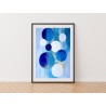 Modern Abstract Printable, Printable Wall Art, Indigo and Honeycomb, Minimalistic Shapes, Contemporary